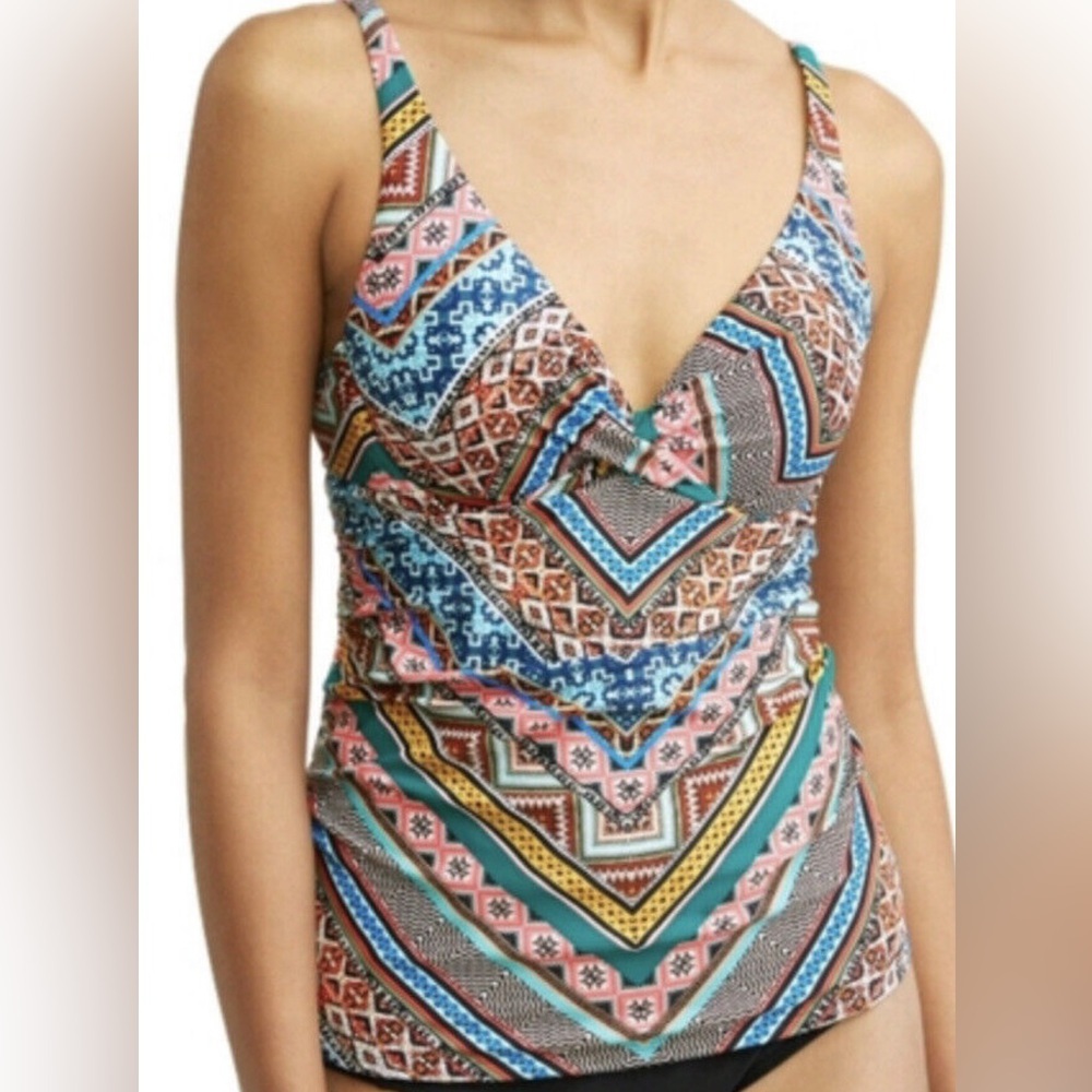 TIME AND TRU CABANA TANKINI TOP